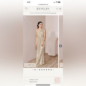 Revelry Starla Sequin Dress- Champagne gold